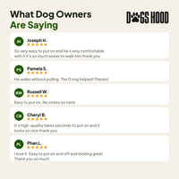 What dog owners are saying: five 5-star reviews of the harness